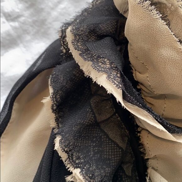 Robert Rodriguez Chiffon Ruffle Halter Lace Blouse - Picture 14 of 14